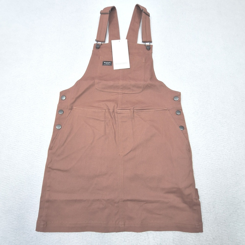 Wildfang Essential Skirtall Womens Small Rose Brown Stretch Dress Cargo Utility